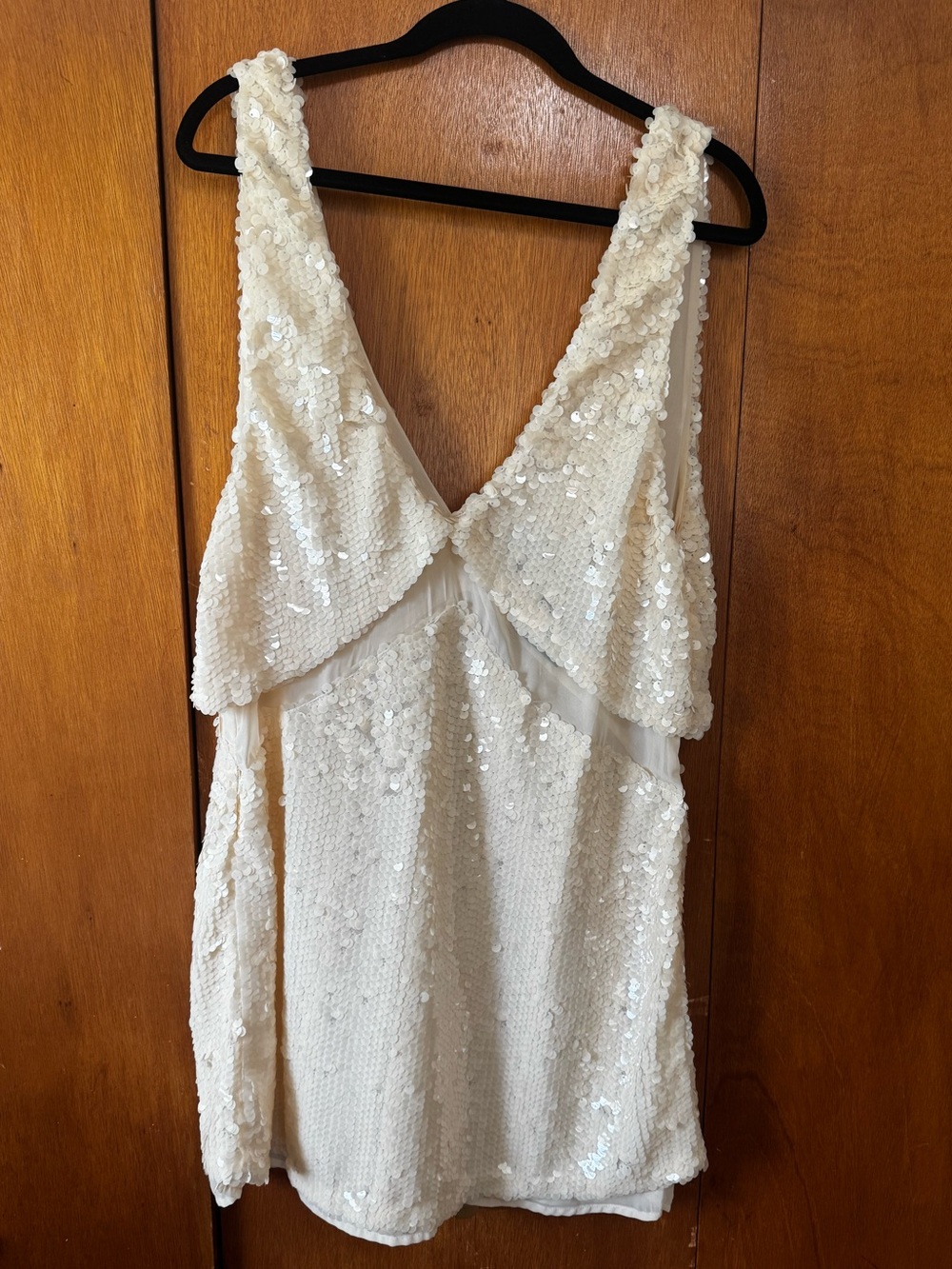 Cream NastyGal Sequin Mini Dress NWT